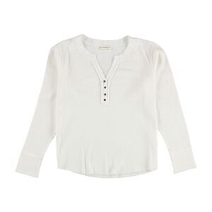 Lucky Brand Womens Textured Henley Shirt, White, 2XL, DM